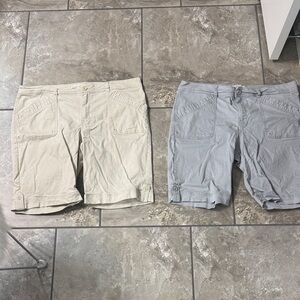 Gloria Vanderbilt - 2 pair -  Light Khaki and Grey  Shorts